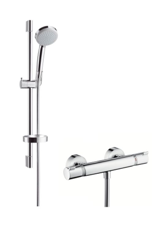 Hansgrohe-HG-Brausenkombi-Croma-100-Vario-EcoSmart-Ecostat-Comfort-und-UnicaC-650mm-27032000 gallery number 1